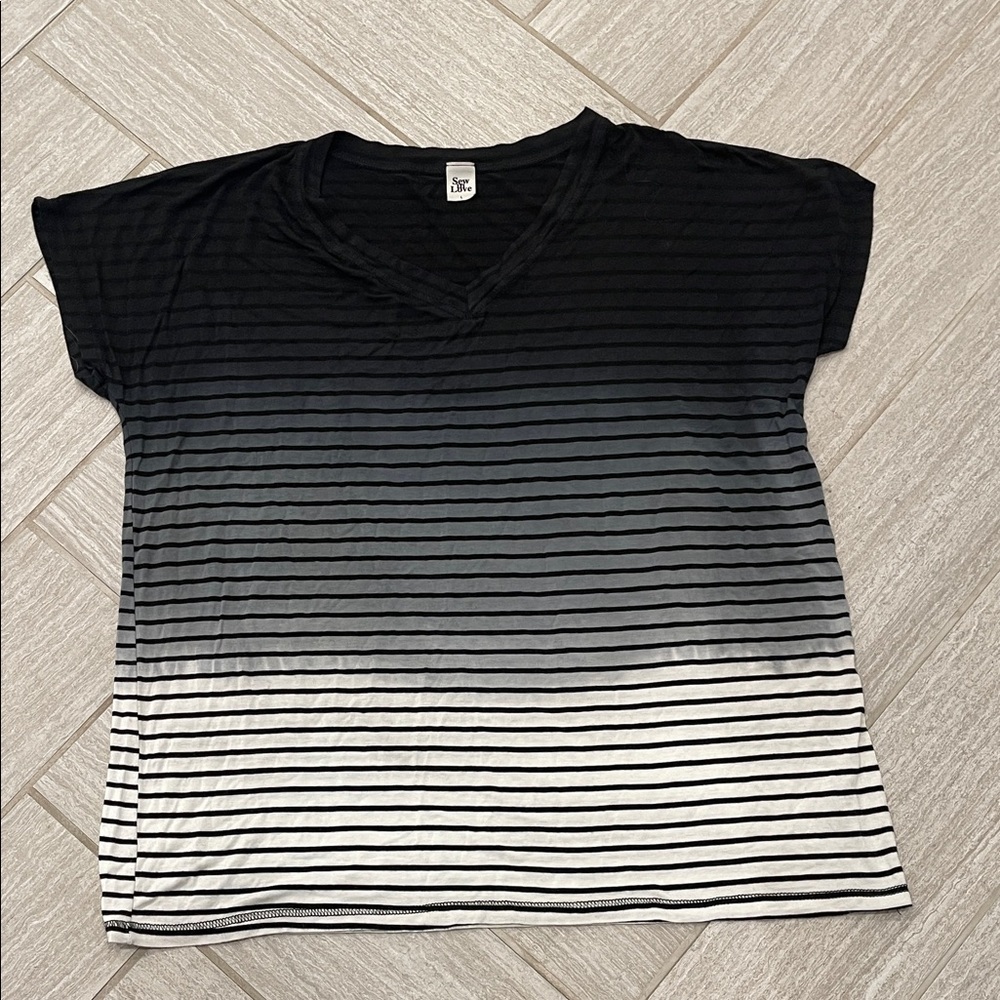 Sew In Love Black and Gray Gradient Tee
